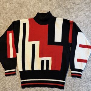 VTG I.B Diffusion Sport 89 Lambswool/Rabbit Reto Sweater Womens Small Hong Kong